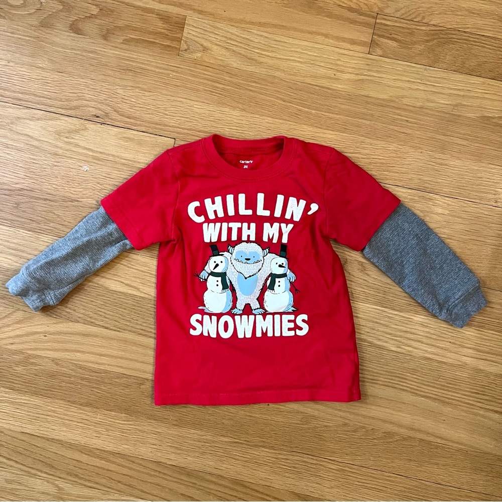 [3 for $15] CARTER'S Chillin' with My Snowmies Long Sleeve Tee (3T)